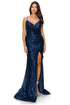 Bliss Fitted Sequin Side Slit Open Back Evening Dress for Women, Sizes XS-3XL - SophiasStyle.com